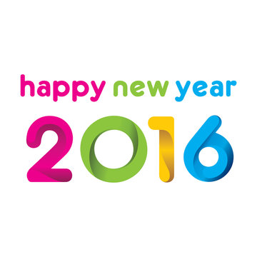 creative colorful happy new year 2016 greeting vector