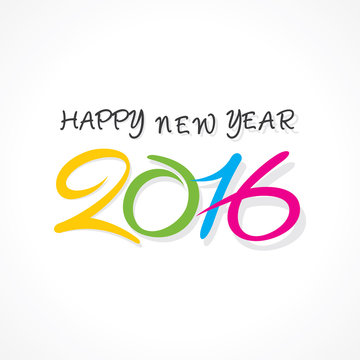 creative typography design of happy new year 2016 vector
