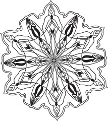 Hand drawn background. Mandala. Geometric circle element.