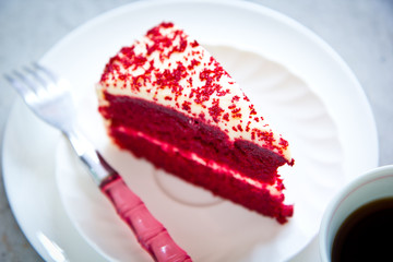  Red Velvet Cake on white plate