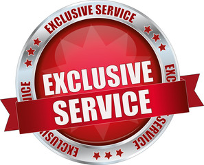 modern red exclusive service vector sign