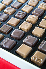 Handmade luxury chocolate in a box