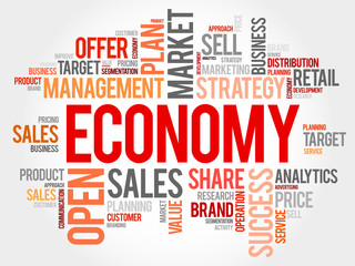 ECONOMY word cloud, business concept