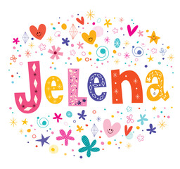 Jelena girls name decorative lettering type design