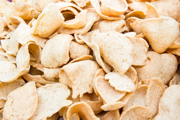 Prawn Crackers, Oriental fried prawn crisps background