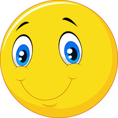 Happy smile emoticon on white background
