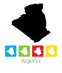 Outlines and Coloured Squares of the Country of Algeria