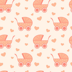 cute and lovely pink baby background seamless vector pattern cartoon illustration