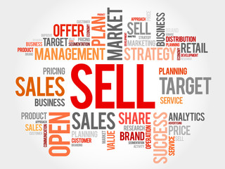 Sell word cloud, business concept