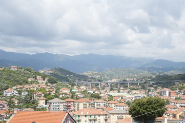 Fototapeta na wymiar ITALY EMPIRE - JULY 14, 2014: View of the mountain town of Imper