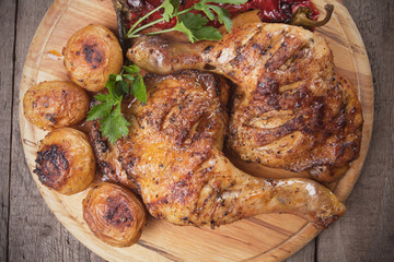 Roasted chicken legs