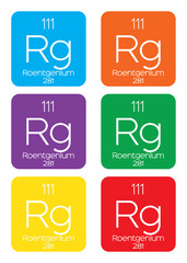Informative Illustration of the Periodic Element - Roentgenium