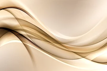 Wall murals Abstract wave brown gold waves