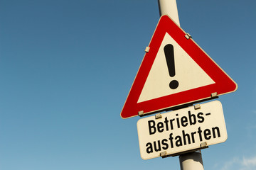 Schild Betriebsausfahrten