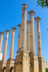 Roman columns of the second century before Christ in Cordoba, Spain