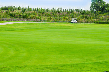 Fototapeta premium view landscape of golf course at Thailand