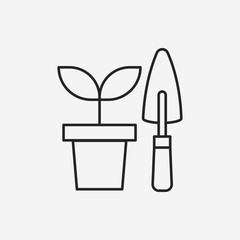 Gardening shears line icon
