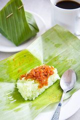 Sweet sticky rice wrapped in banana leaves. Thailand treaditiona