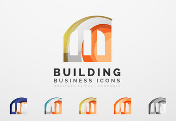 Set of real estate or building logo business icons