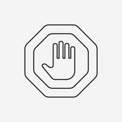 stop sign line icon