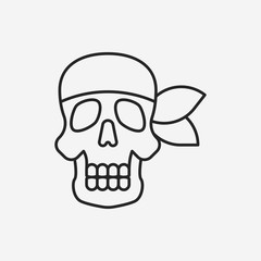 skull line icon