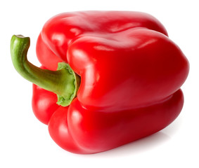 red sweet pepper isolated on white