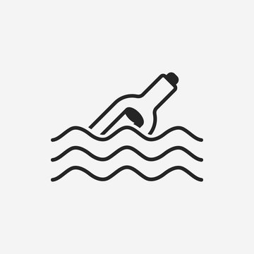 Message in a Bottle line icon