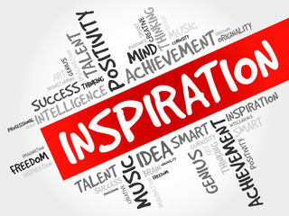 Inspiration word cloud, business concept