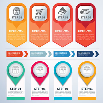 set of infographic templates flat design