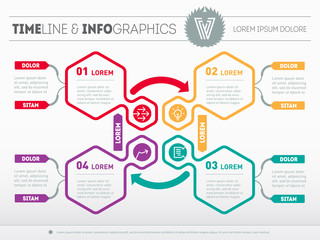 Vector info graphic of technology process. Web Template for circ