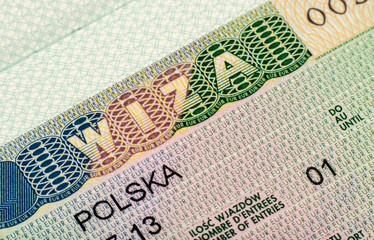 The page with  Schengen Visa (polish version)