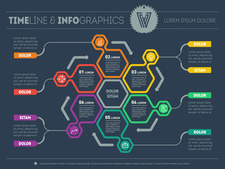 Vector infographic of technology or education process. Web Templ