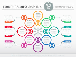 Web Template for circle diagram or presentation with icons. Busi