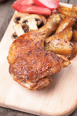 Roasted chicken leg