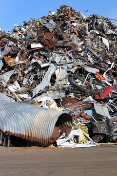 Scrap metal in recycling centre