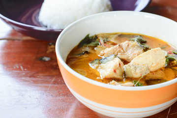 Red curry with fish