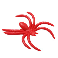 Halloween red spider isolated on white background
