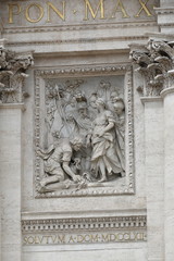 Architectural details of the facade Palazzo Poli