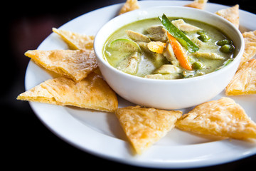 chicken green curry ,Traditional Indian food