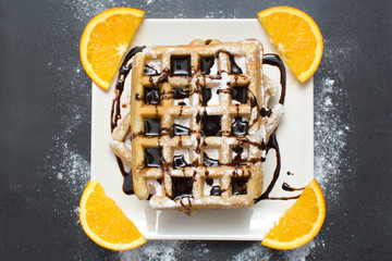 Waffles with chocolate