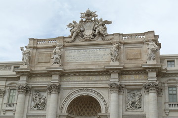 Fototapeta na wymiar Architectural details of the facade Palazzo Poli in Rome