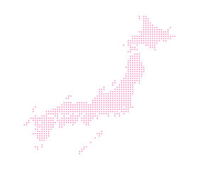 Japan Map - pink
