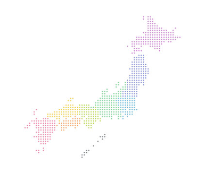 Japan Map - colorful