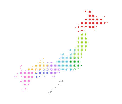 Japan Map - colorful2