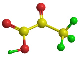 Molecular structure of pyruvic acid (pyruvate)