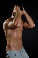 Obraz na płótnie Canvas Shirtless muscular man 