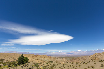Pampa El Leoncito National Park and clear blue sky, Argentina