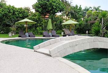 beautiful swimming pool in the tropics Resort