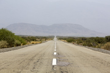 Straight Route 40 and mountains, North of Argentina