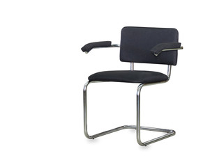 The black cloth office chair isolated